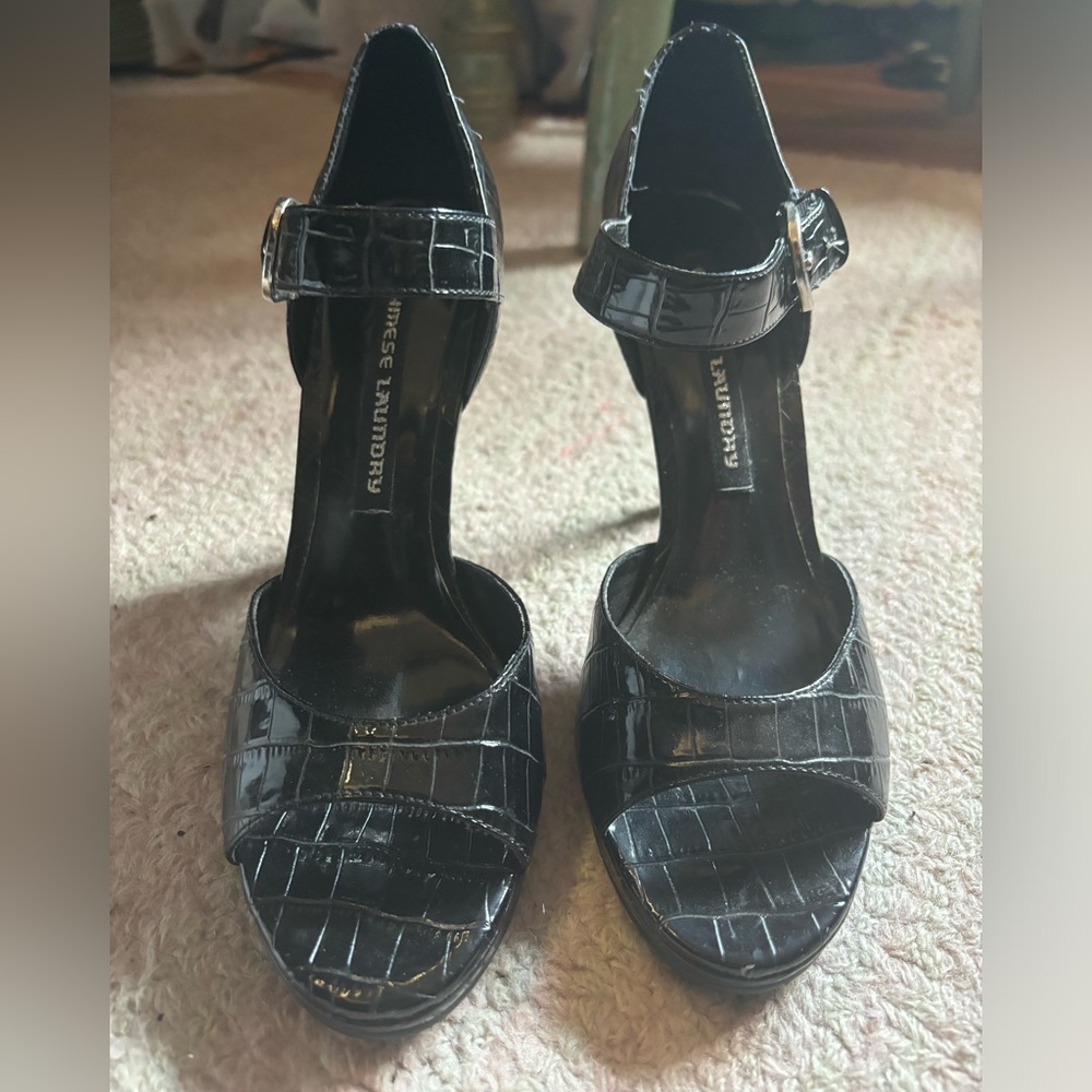Faux Snakeskin Heels